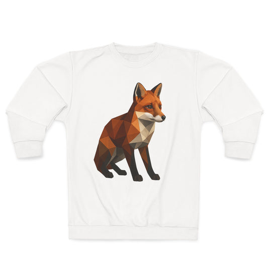Geometric Fox Sweatshirt, Stylish Unisex Pullover, Cozy Gift for Animal Lovers, Trendy Casual Wear, Unique Graphic Apparel