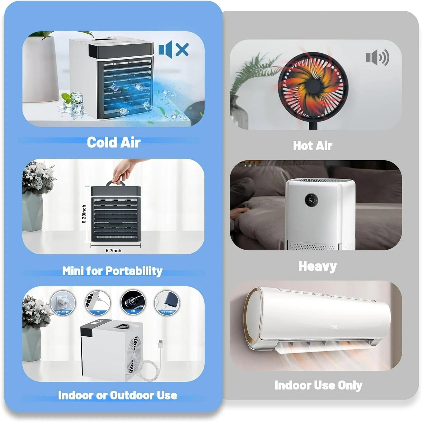 Mini Portable Air Conditioner Cooling for Bedroom