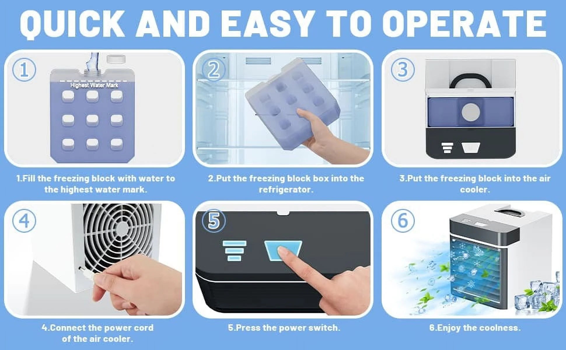 Mini Portable Air Conditioner Cooling for Bedroom